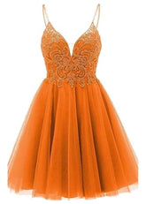 Clarentine | Discover the Perfect Dusty Blue Homecoming Dress for Your Big Night - Orange - PromDressClub